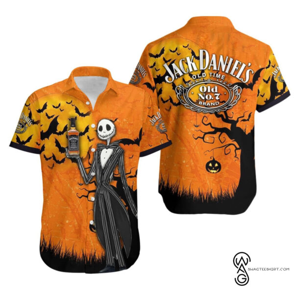 Jack Daniel's Jack Skellington Old No 7 Halloween Casual Beach Full Printing Hawaiian Shirt Vesles2014S 1