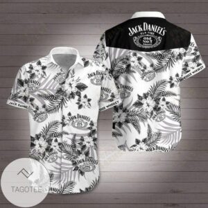 Jack Daniels Tennessee Whiskey Hawaiian Tropical Hawaiian Graphic Print Short Sleeve Hawaiian Casual Shirt Vesles2014S 1