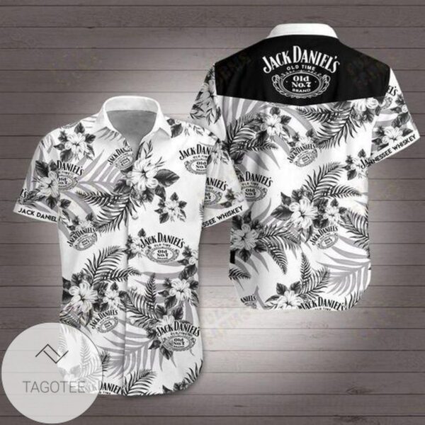 Jack Daniels Tennessee Whiskey Hawaiian Tropical Hawaiian Graphic Print Short Sleeve Hawaiian Casual Shirt Vesles2014S 1