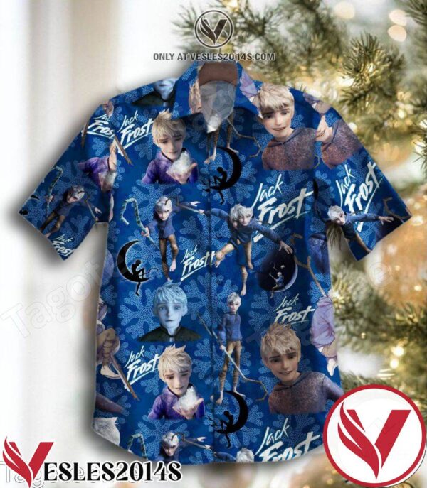 Jack Frost Snow Flower Print Blue Hawaiian Shirt, Unique Gifts For Friends - Vesles2014S 1