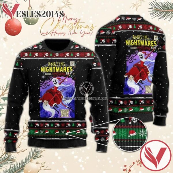 Jack Skellington Amazing Nightmares Ugly Sweater, Unique Winter Outfits For Fans - Vesles2014S  1
