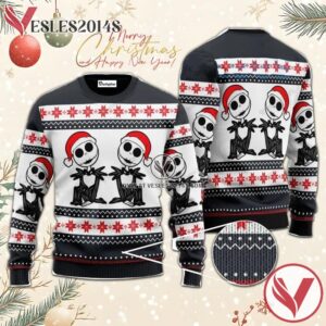 Jack Skellington Santa Ugly Sweater, Unique Winter Outfits For Fans - Vesles2014S  1