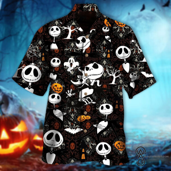 Jack Skellington TNBC Halloween Full Printing Hawaiian Shirt Funny Hawaiian Beach Gift Casual Shirt Vesles2014S