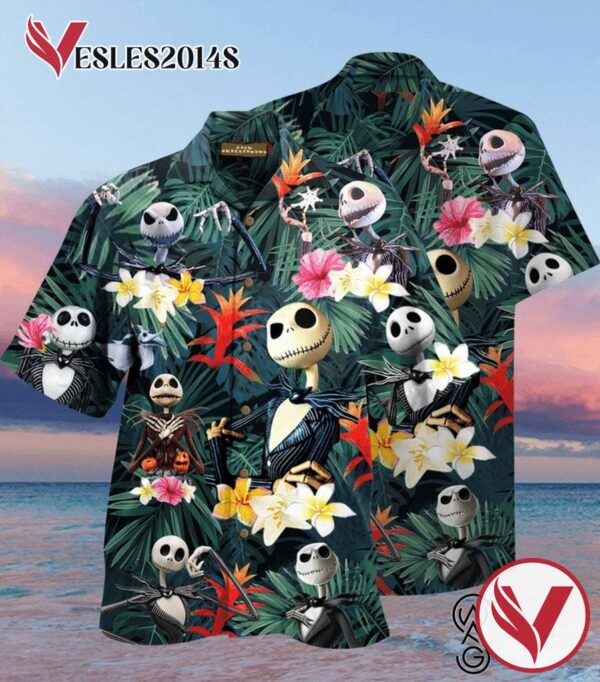 Jack Skellington Tropical Halloween Casual Beach Full Printing Hawaiian Shirt Vesles2014S 1