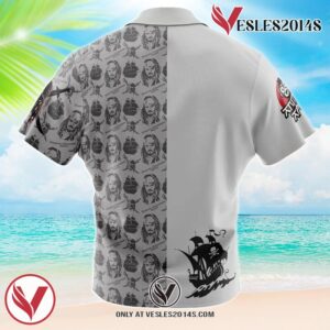 Jack Sparrow Pirates of the Caribbean Hawaiian Button Up Shirt, Perfect Gifts For Anime Lovers - Vesles2014S 1
