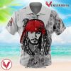 Jack Sparrow Pirates of the Caribbean Hawaiian Button Up Shirt, Perfect Gifts For Anime Lovers - Vesles2014S