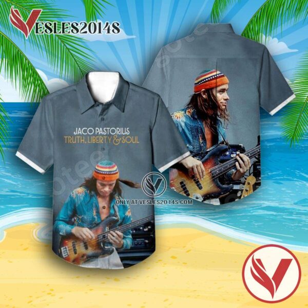 Jaco Pastorius Truth Liberty And Soul Album Cover Style 2 Hawaiian Shirt, Unique Gifts For Music Lovers - Vesles2014S