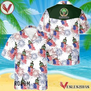 Jagermeister American Flag Fireworks Hawaiian Shirt, Best Summer Gifts For Fans - Vesles2014S