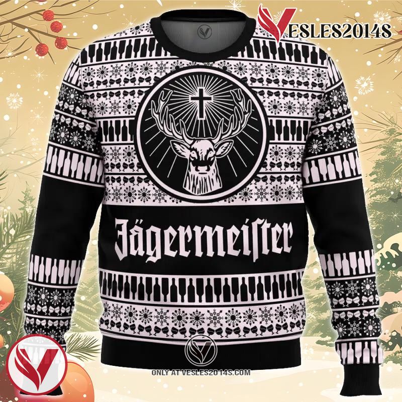 Jagermeister Black Ugly Christmas Sweater, Unique Christmas Gift For Fans - Vesles2014S