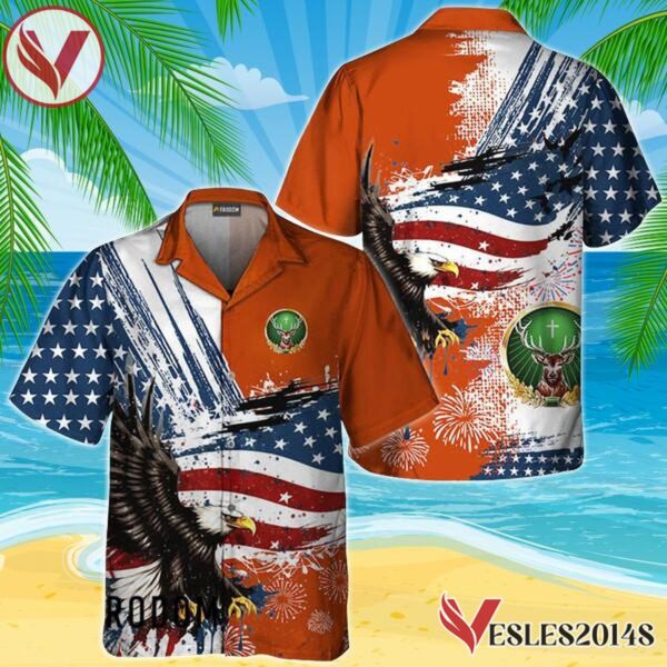 Jagermeister Fourth Of July Eagle Hawaiian Shirt, Best Summer Gifts For Fans - Vesles2014S