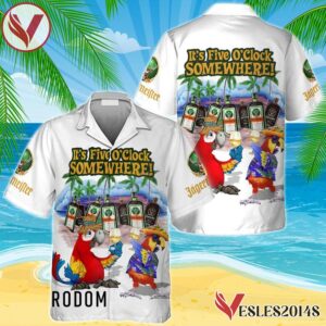 Jagermeister Funny Parrot Hawaiian Shirt, Best Summer Gifts For Fans - Vesles2014S 1