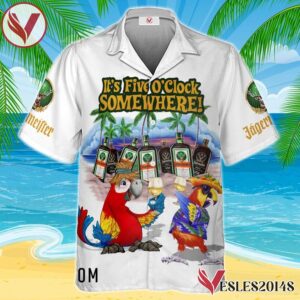 Jagermeister Funny Parrot Hawaiian Shirt, Best Summer Gifts For Fans - Vesles2014S