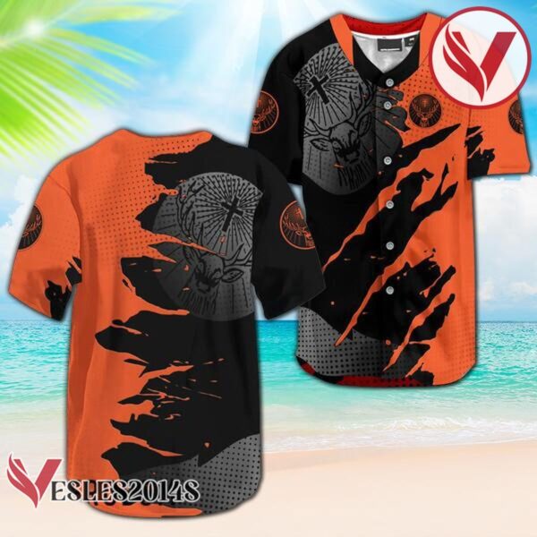 Jagermeister Metal Crack Pattern Baseball Jersey, Perfect Gifts For Fans - Vesles2014S