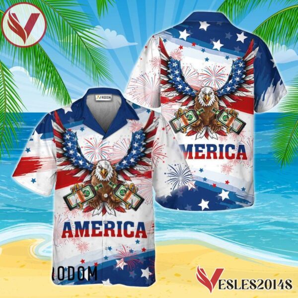Jagermeister US Flag Eagle Hawaiian Shirt, Best Summer Gifts For Fans - Vesles2014S