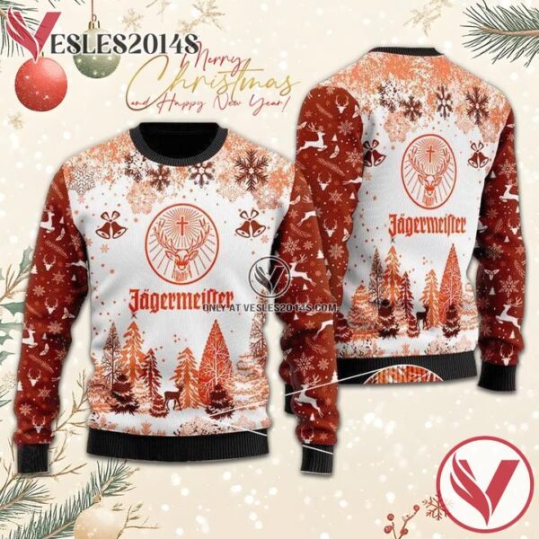 Jagermeister Ugly Christmas Sweater, Unique Winter Outfits For Fans - Vesles2014S  1