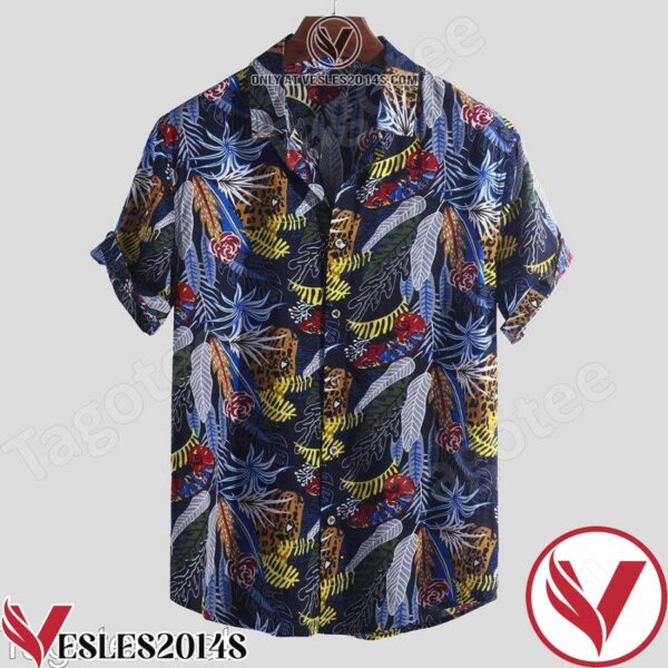 Jaguar Colorful Leaf Printed Hawaiian Shirt, Unique Gifts For Friends - Vesles2014S 1