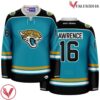 Jaguars Teal Trevor Lawrence Jacksonville Crossover Hockey Jersey - Vesles2014S