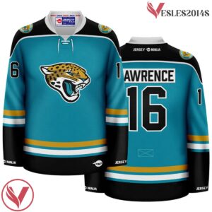 Jaguars Teal Trevor Lawrence Jacksonville Crossover Hockey Jersey - Vesles2014S