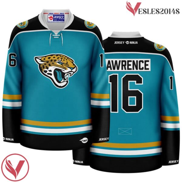 Jaguars Teal Trevor Lawrence Jacksonville Crossover Hockey Jersey - Vesles2014S