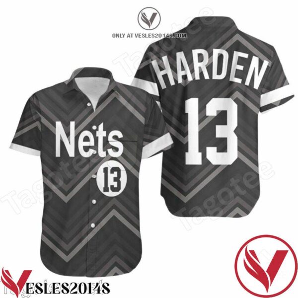 James Harden 13 Nets 2020-21 Earned Edition Black Jersey Inspired Style Hawaiian Shirt, Unique Gifts For Friends - Vesles2014S 1