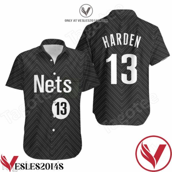 James Harden 13 Nets Black Jersey Inspired Hawaiian Shirt, Unique Gifts For Friends - Vesles2014S 1