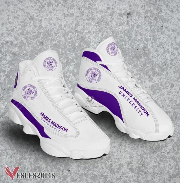 James Madison University Logo Air Jordan 13 Shoes, Best Sneaker Gifts For Fans - Vesles2014s
