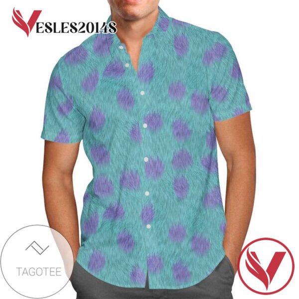 James P Sullivan Monsters Disney For men And Women Graphic Print Short Sleeve Hawaiian Casual Shirt Vesles2014S 1
