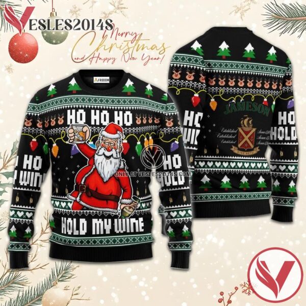 Jameson Black Hold My Wine Ugly Sweater, Unique Winter Outfits For Fans - Vesles2014S  1