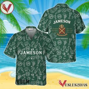 Jameson Irish Whiskey Doodle Art Hawaiian Shirt, Best Summer Gifts For Fans - Vesles2014S