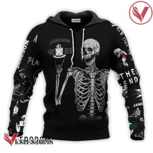 Jameson Irish Whiskey Rock And Roll Skeleton Skull Hoodie & Zip Hoodie - Vesles2014S 1