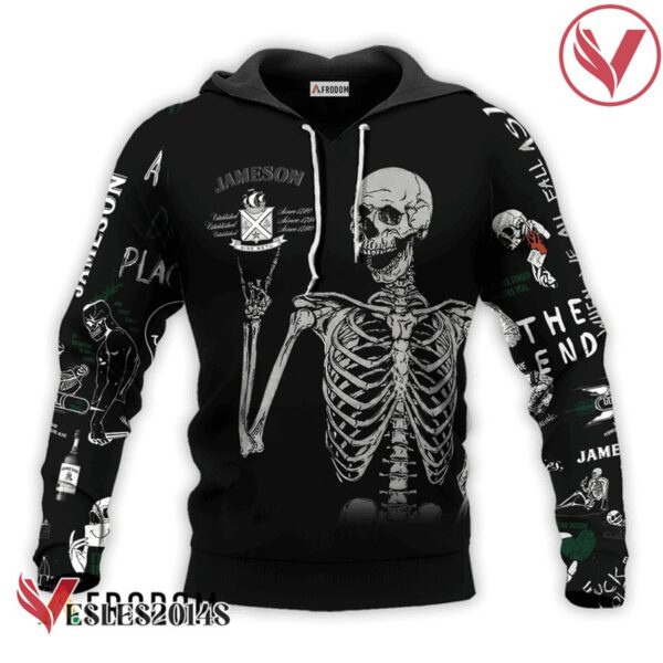 Jameson Irish Whiskey Rock And Roll Skeleton Skull Hoodie & Zip Hoodie - Vesles2014S 1