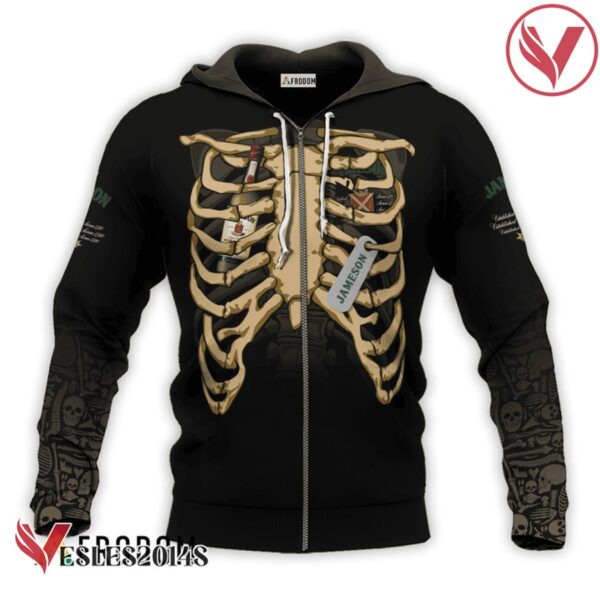 Jameson Irish Whiskey Skeleton Ribcage Hoodie & Zip Hoodie - Vesles2014S 2
