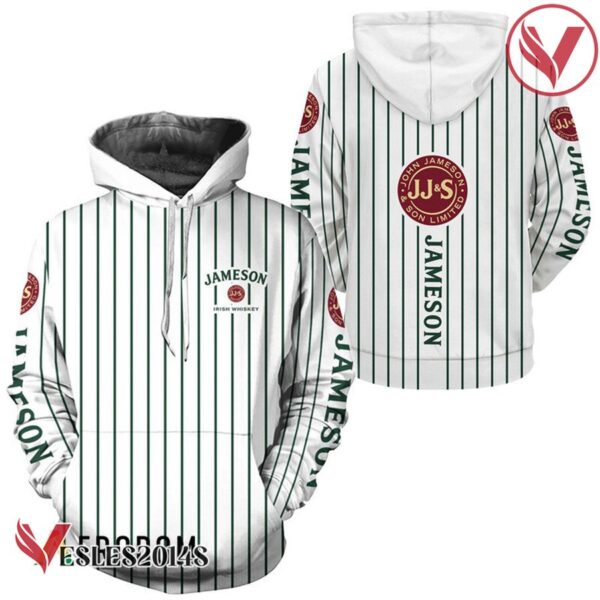 Jameson Irish Whiskey White Vertical Striped Hoodie & Zip Hoodie - Vesles2014S