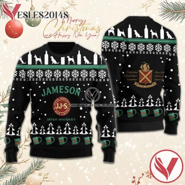 Jameson Puppy Snowflake Pattern Ugly Sweater, Unique Winter Outfits For Fans - Vesles2014S  1