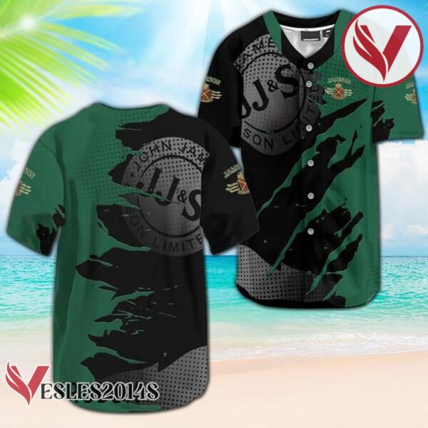 Jameson Whiskey Metal Crack Pattern Baseball Jersey, Perfect Gifts For Fans - Vesles2014S