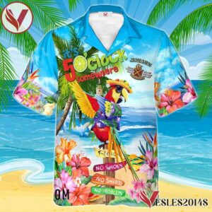 Jameson Whiskey Parrot Hawaiian Shirt, Best Summer Gifts For Fans - Vesles2014S