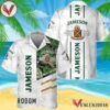 Jameson Whiskey White Tropical Flower Hawaiian Shirt, Best Summer Gifts For Fans - Vesles2014S