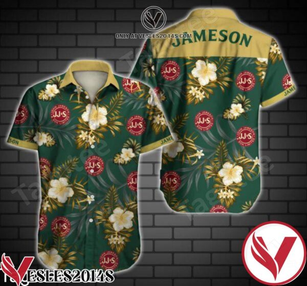 Jameson Yellow Tropical Floral Green Hawaiian Shirt, Unique Gifts For Friends - Vesles2014S 1