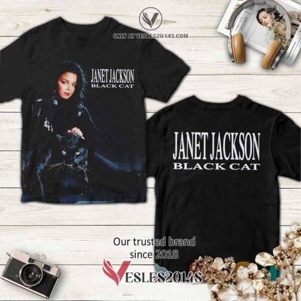 Janet Jackson-Black Cat Album 3D Shirt, Unique Gifts For Music Lovers - Vesles2014S
