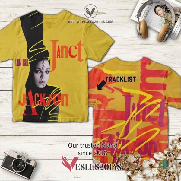 Janet Jackson-Control Album Yellow 3D Shirt, Unique Gifts For Music Lovers - Vesles2014S