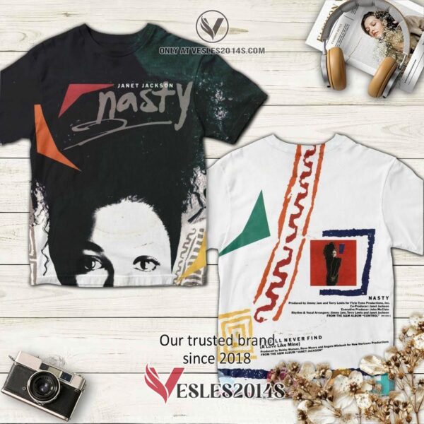 Janet Jackson-Nasty Album 3D Shirt, Unique Gifts For Music Lovers - Vesles2014S