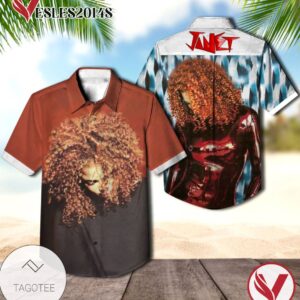 Janet Jackson The Velvet Rope Album Cover Hawaiian Shirt, Best Gift For Music Lovers Vesles2014S