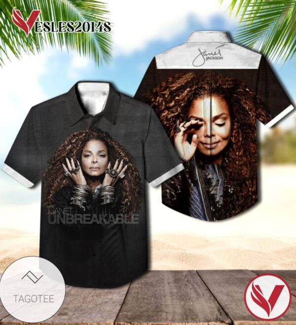 Janet Jackson Unbreakable Album Cover Hawaiian Shirt, Best Gift For Music Lovers Vesles2014S
