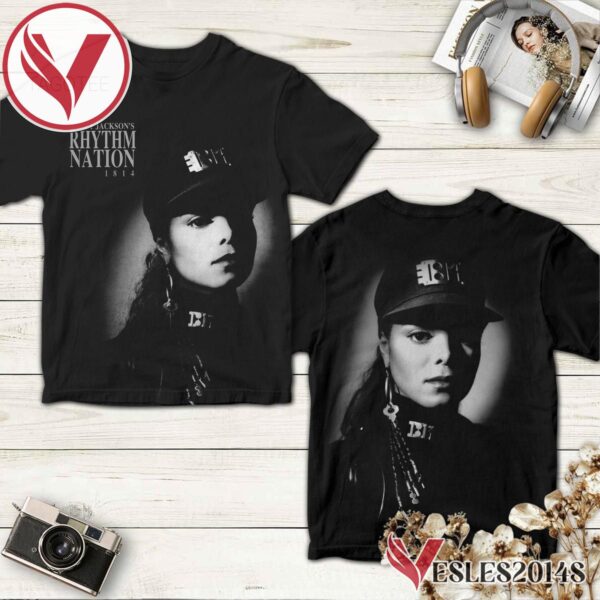Janet Jackson's Rhythm Nation 1814 Album Cover Shirt, Perfect Gifts For Music Lovers - Vesles2014S