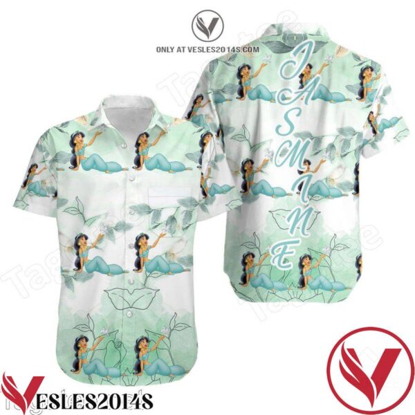 Jasmine Princess Clear White Leaf Pattern Disney Hawaiian Shirt, Unique Gifts For Friends - Vesles2014S 1