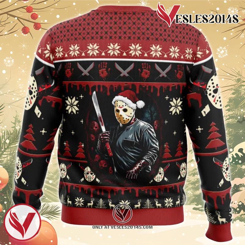 Jason Voorhees Firday the 13th Ugly Christmas Sweater, Unique Christmas Gift For Fans - Vesles2014S 1