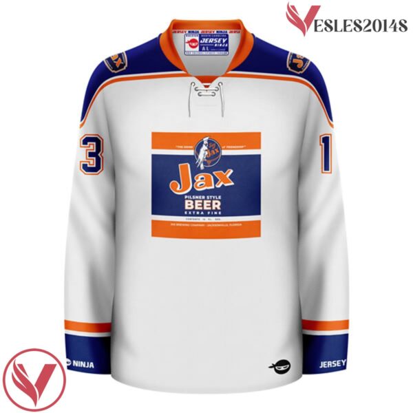 Jax Beer Throwback White Hockey Jersey - Vesles2014S 2