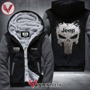 Jeep Punisher Skull Fleece Hoodie Jacket, Unique Gifts For Car Lovers - Vesles2014S 1