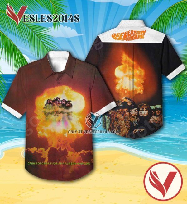 Jefferson Airplane Crown Of Creation Album Cover Hawaiian Shirt, Unique Gifts For Music Lovers - Vesles2014S