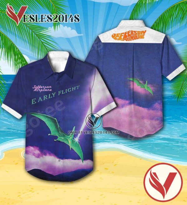 Jefferson Airplane Early Flight Album Cover Hawaiian Shirt, Unique Gifts For Music Lovers - Vesles2014S